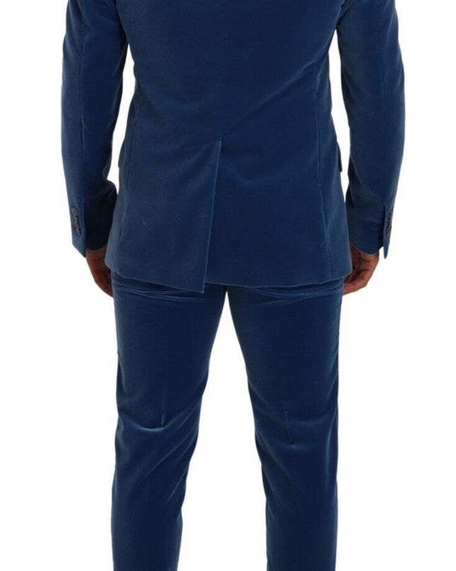 Dolce & Gabbana Eleganter samtblauer Slim Fit Anzug