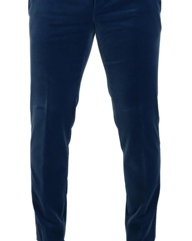 Dolce & Gabbana Eleganter samtblauer Slim Fit Anzug