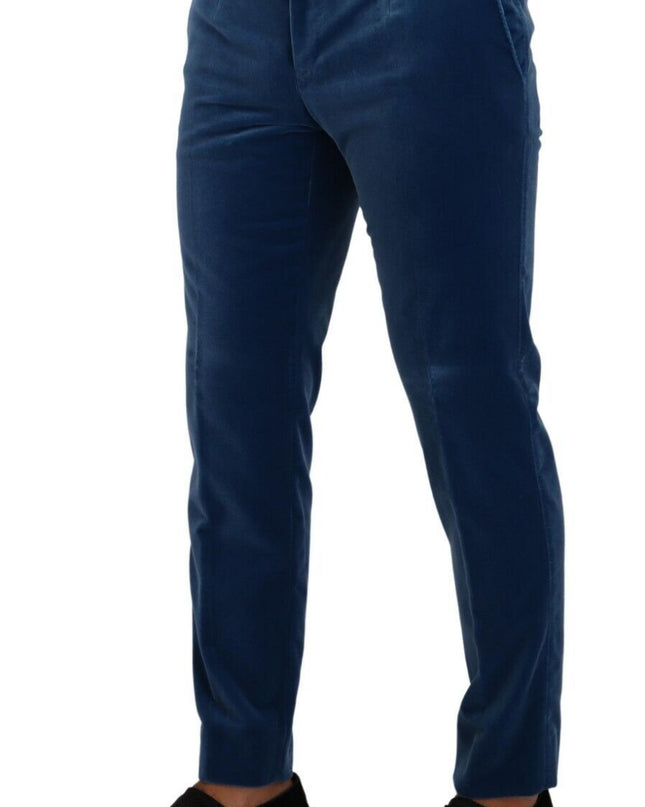 Dolce & Gabbana Eleganter samtblauer Slim Fit Anzug