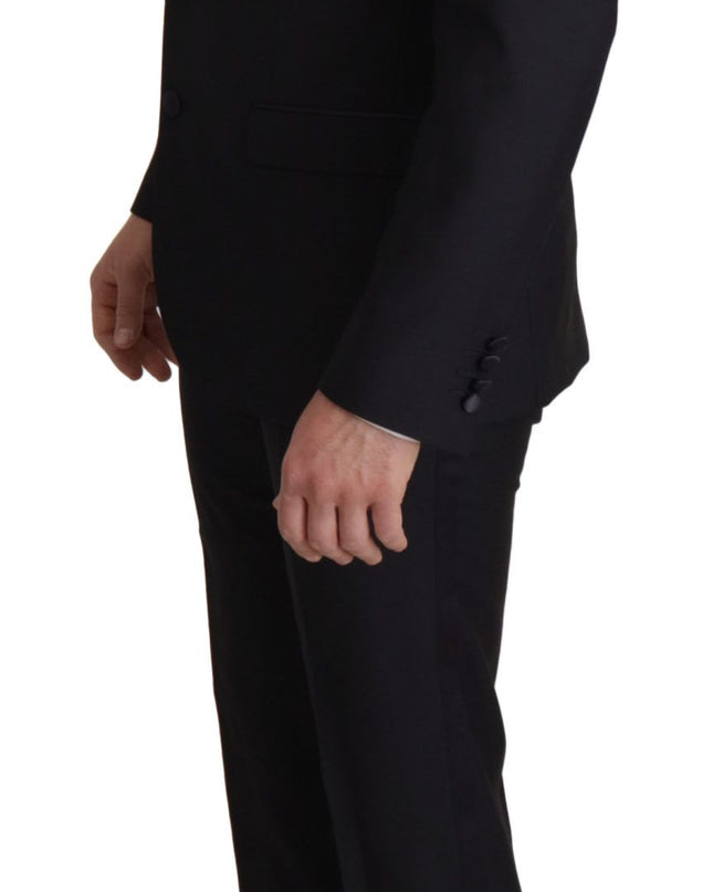Dolce & Gabbana Eleganter schwarzer dreiteiliger Anzug aus Wollgemisch