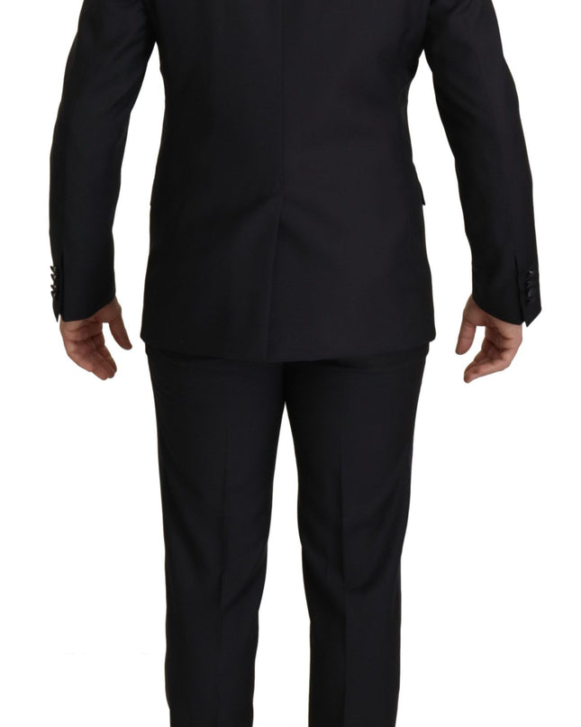 Dolce & Gabbana Eleganter schwarzer dreiteiliger Anzug aus Wollgemisch