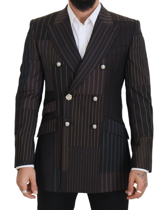 Dolce & Gabbana Multicolor Wolle Seidenmischung Slim Fit Blazer
