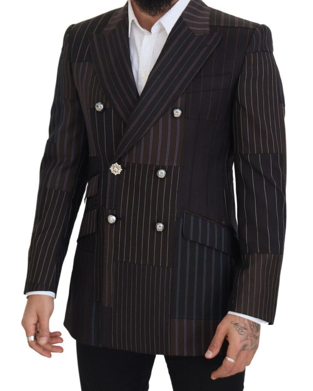 Dolce & Gabbana Multicolor Wolle Seidenmischung Slim Fit Blazer