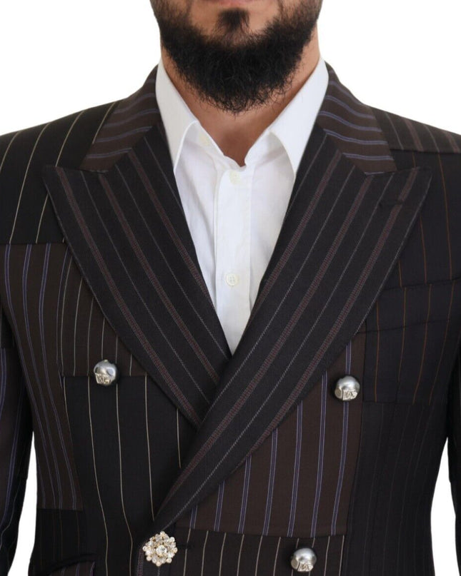 Dolce & Gabbana Multicolor Wolle Seidenmischung Slim Fit Blazer