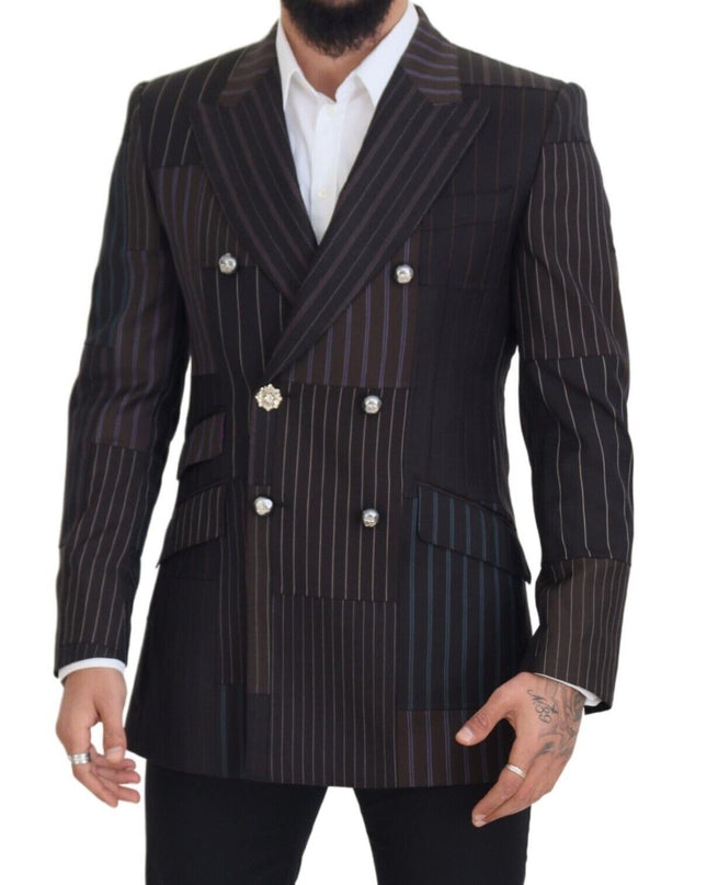 Dolce & Gabbana Multicolor Wolle Seidenmischung Slim Fit Blazer