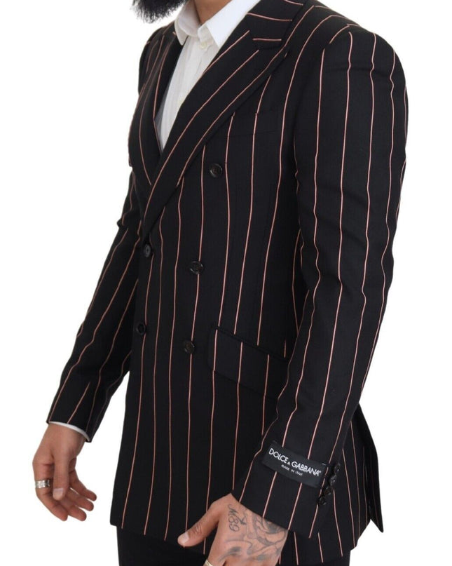 Dolce & Gabbana Eleganter, schmal geschnittener, doppelreihiger schwarzer Blazer