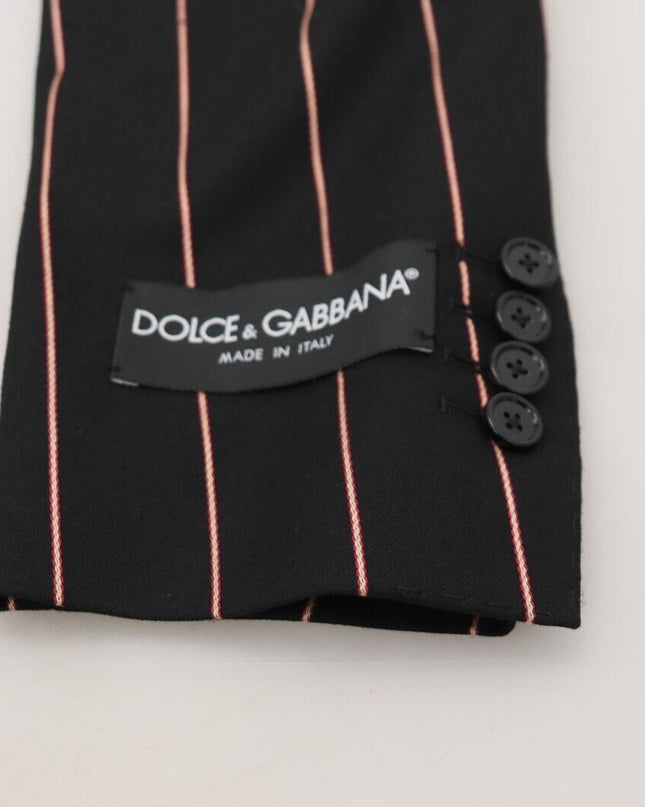 Dolce & Gabbana Eleganter, schmal geschnittener, doppelreihiger schwarzer Blazer