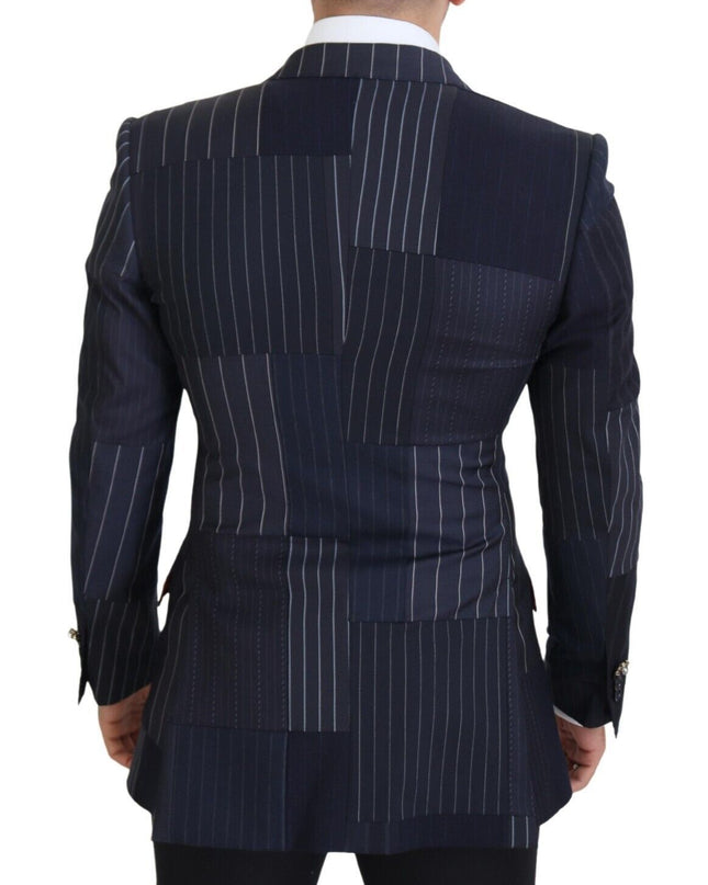 Dolce & Gabbana Marineblauer doppelreihiger, schmal geschnittener Blazer