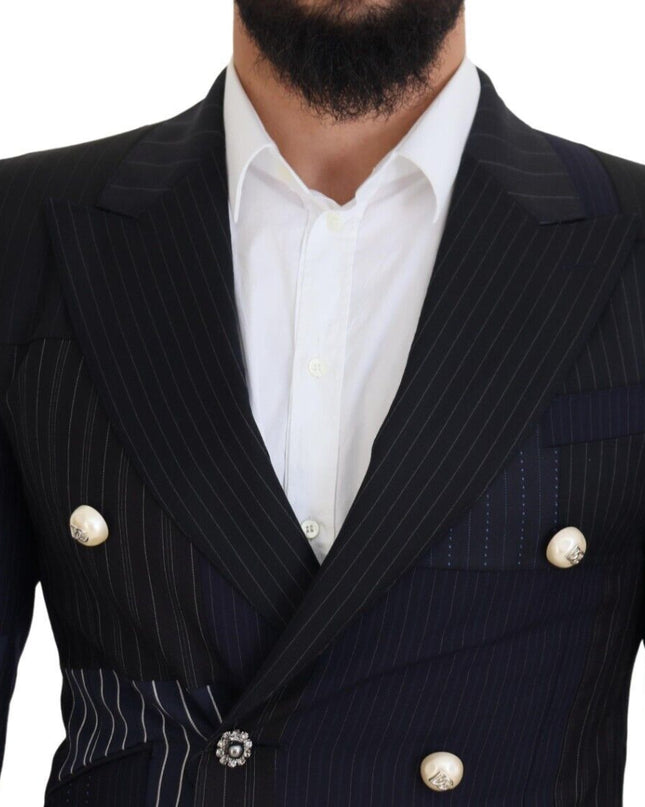 Dolce & Gabbana Eleganter doppelreihiger Wollblazer in Marineblau