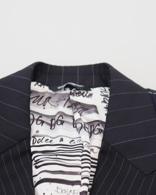 Dolce & Gabbana Eleganter doppelreihiger Wollblazer in Marineblau