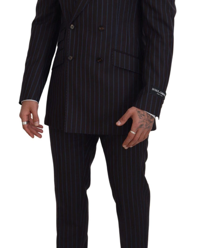 Dolce & Gabbana Eleganter schwarz gestreifter Anzug aus Schurwolle