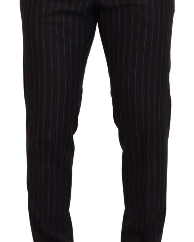 Dolce & Gabbana Eleganter schwarz gestreifter Anzug aus Schurwolle