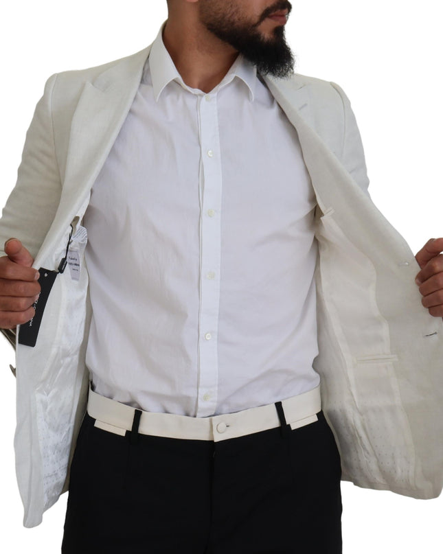 Dolce & Gabbana Eleganter weißer einreihiger Sicilia-Blazer