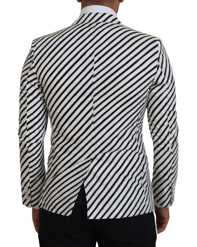 Dolce & Gabbana Eleganter weiß gestreifter einreihiger Blazer