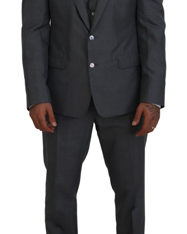 Dolce & Gabbana Schlanker dreiteiliger Anzug Martini Silver Slim Fit