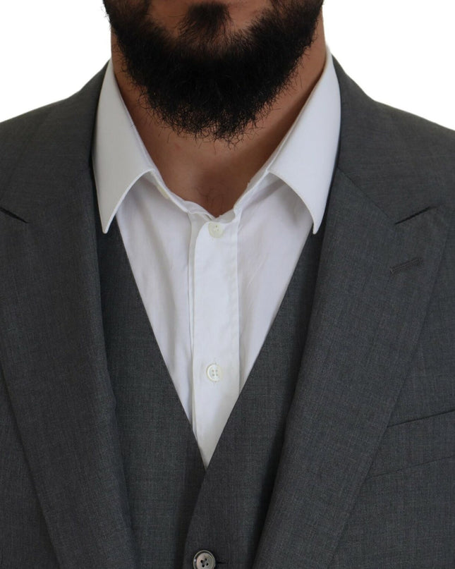 Dolce & Gabbana Schlanker dreiteiliger Anzug Martini Silver Slim Fit