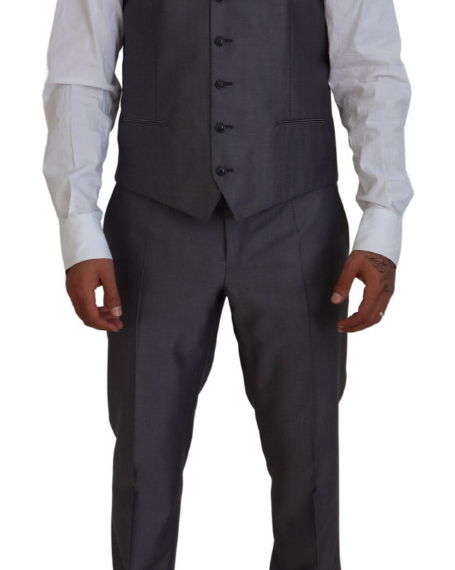 Dolce & Gabbana Elegantes Grausilber Sicilia Anzug Ensemble