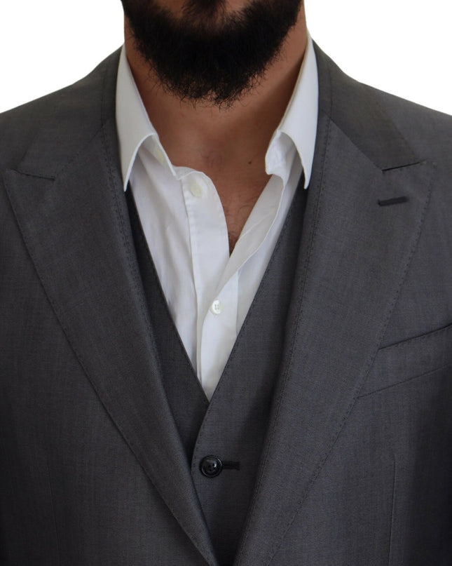 Dolce & Gabbana Elegantes Grausilber Sicilia Anzug Ensemble