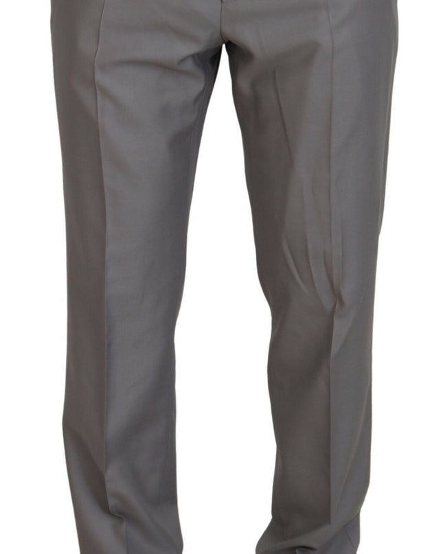 Dolce & Gabbana Eleganter Silver Slim Fit Anzug dreiteilig
