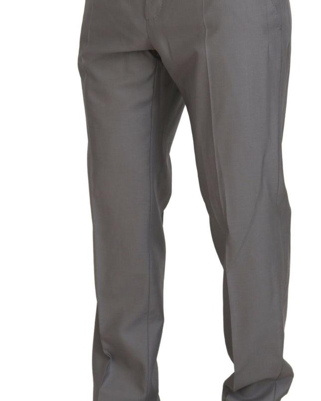 Dolce & Gabbana Eleganter Silver Slim Fit Anzug dreiteilig