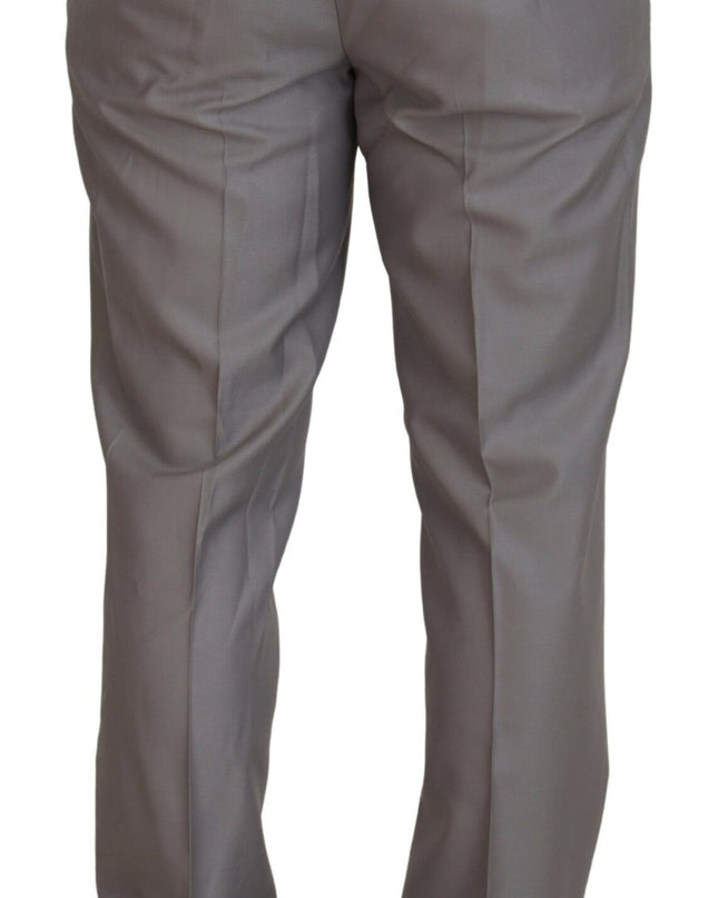 Dolce & Gabbana Eleganter Silver Slim Fit Anzug dreiteilig