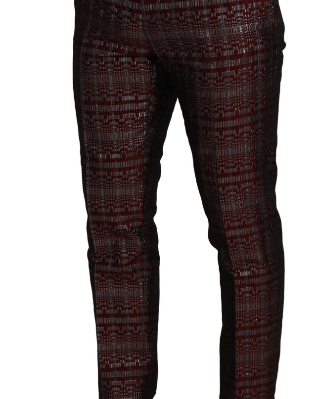 Dolce & Gabbana Bordeaux Fantasy Slim Fit Zweiteiliger Anzug