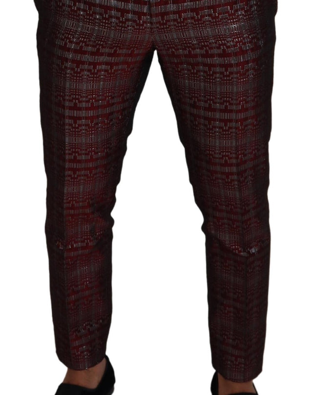 Dolce & Gabbana Bordeaux Fantasy Slim Fit Zweiteiliger Anzug