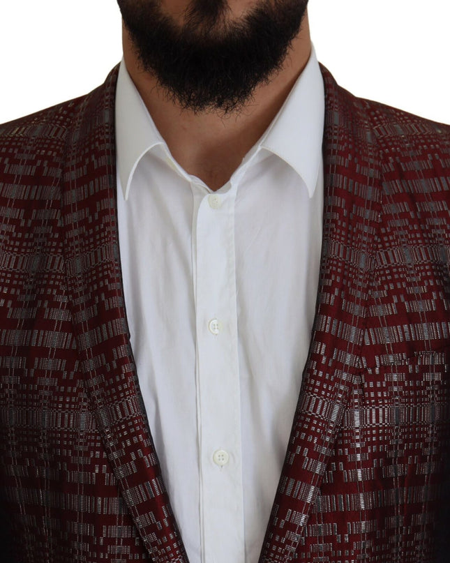 Dolce & Gabbana Bordeaux Fantasy Slim Fit Zweiteiliger Anzug