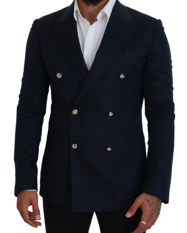 Dolce & Gabbana Blauer Blazer aus einer eleganten Kaschmir-Seiden-Mischung