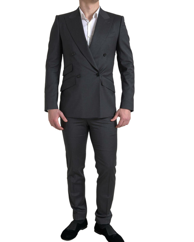 Dolce & Gabbana Schlichter grauer Slim Fit Anzug mit zwei Brüsten