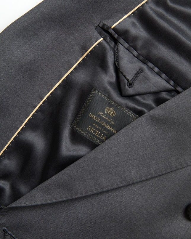 Dolce & Gabbana Schlichter grauer Slim Fit Anzug mit zwei Brüsten
