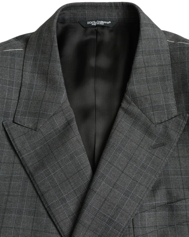 Dolce & Gabbana Grauer karierter Woll-Anzug MARTINI Formal 2 Piece Suit